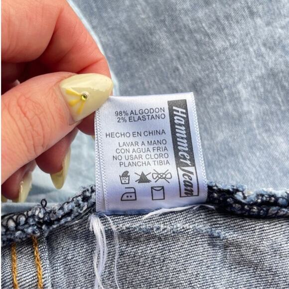 Hammer Jeans Asymmetrical Frayed Hem Midi Denim Skirt - Medium - Picture 12 of 13